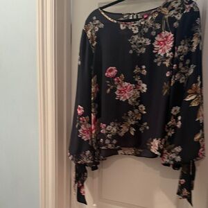 Vince Camuto Black Floral Blouse